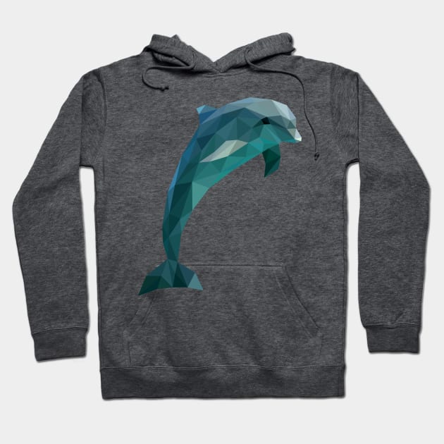 Low Poly Dolphin Hoodie by DigitalShards